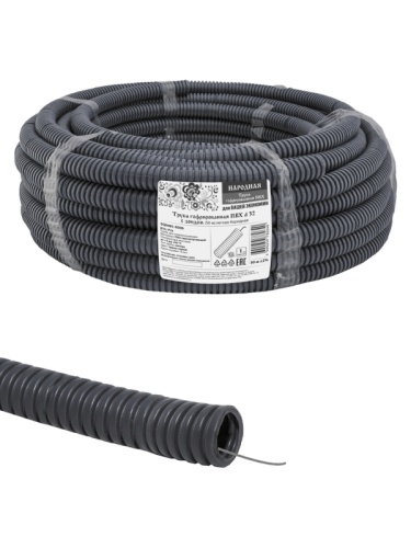 Труба гофрированная ПВХ d 32 с зондом (50 м) легкая Народная | код SQ0401-0306 | TDM НАРОДНЫЙ Труба гофрированная ПВХ d 32 с зондом (50 м) легкая Народная | код SQ0401-0306 | TDM НАРОДНЫЙ