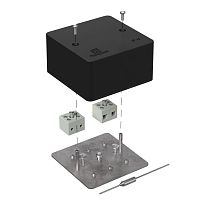 Коробка огнестойкая для кабель-канала 40-0460-FR6.0-4-П Е15-Е120 с термопредохранителем RAL9005 85х85х45 (44 шт/кор) Промрукав | код 40-0460-9005-FR6.0-4-П | ПРОМРУКАВ