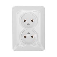 DEA Розетка 2-ая б/з с/у 10А Бел KRANZ | код KR-78-0217 | KRANZ