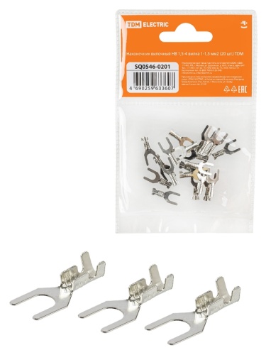 Наконечник вилочный НВ 1,5-4 вилка 1-1,5 мм? (20шт) TDM | код SQ0546-0201 | TDM