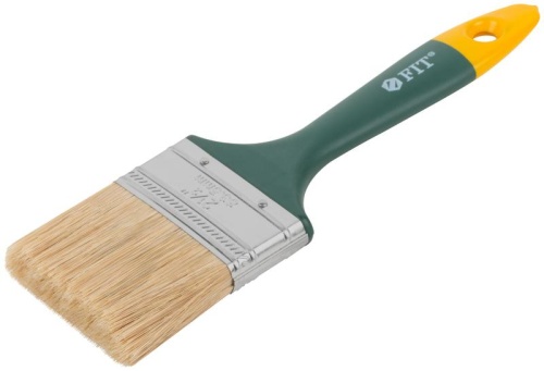 Кисть флейцевая "Контур" натур. светлая щетина пластиковая ручка 2. 5дюйм (63мм) FIT 01166 фото 2