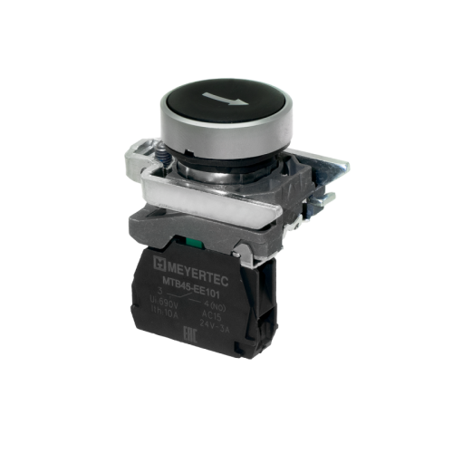 Кнопка плоская черная, маркировка стрелка вверх, 1NO, IP65, металл MTB4-BA21551 | код 137122 | MEYERTEC Кнопка плоская черная, маркировка стрелка вверх, 1NO, IP65, металл MTB4-BA21551 | код 137122 | MEYERTEC