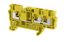 Клемма проходная PUSH-IN 4 мм2, на 3 подключения, желтая PQ4-1x2-YELLOW | код 3103050004 | Elmex