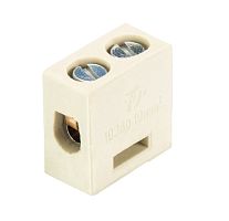 Клеммная колодка, керамическая, для установки на шину 3х10 мм, Тип 1038 B DS, 1 полюс, с защитой провода, максимальное сечение провода: 6 мм кв., номинальные характеристики: 400 V 41 A серия Appliance | код 30.401.0675.0 | Wieland