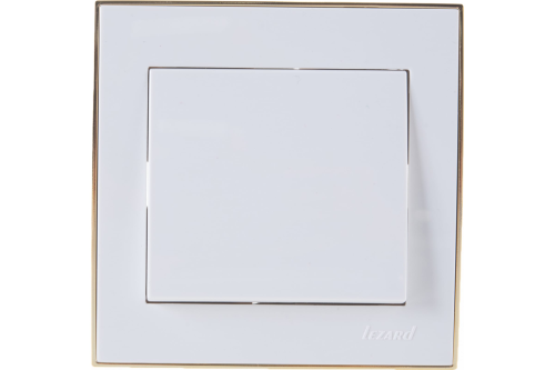 Выключатель RAIN белый с боковой вставкой золото | код 703-0226-100 | Lezard