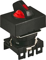 Головка переключателя S16SRS-S3R, квадратная без подсветки красная ?18мм, 3-х позиционный 450 с самовозвратом из 2-х положений, монтажное отверстие ?16мм | код A8026-A5550008714 | РЕЛЕ И АВТОМАТИКА