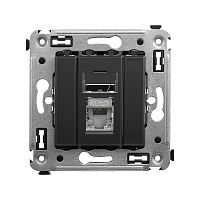 Компьютерная розетка RJ-45 в стену, кат.5e одинарная экранированная,Avanti, Черный матовый | код 4412363 | DKC