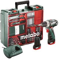 Дрель-шуруповерт Metabo Powermaxx BS Basic Set с набором оснастки аккум. патрон:быстрозажимной (кейс в комплекте) (600080880) | код 2031876 | METABO
