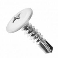 Саморез 4,2x19 с прессшайбой, сверло, цинк RAL 9003 Белый (100 шт/уп) Промрукав | код PR08.9218 | ПРОМРУКАВ