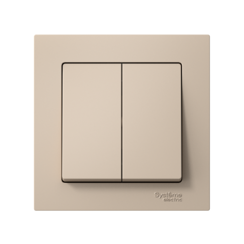 ATLASDESIGN 2-клавишный ВЫКЛЮЧАТЕЛЬ, сх.5, 10АХ, в сборе, быстрозажимные клеммы, ПЕСОЧНЫЙ | код ATN001252S | Systeme Electric фото 2