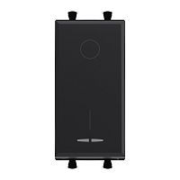 Выключатель двухполюсный модульный, Avanti, Черный матовый, 1 модуль | код 4412221 | DKC