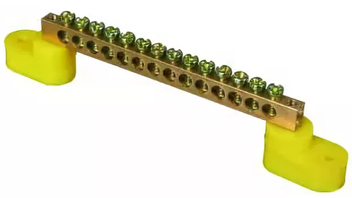 Шина N ноль на двух угловых изол ШНИ-6х9-16-У2-желтый HLT | код 081-01-46 | HLT