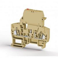 355 830, Клеммник пружинный с держ. предохр. (5х20, 5х25), откид.картридж, с индикацией 48VAC, на DIN-рейку, 4 мм.кв., (бежевый), YBK ILD 48 VAC | код 0.0.0.3.55830 | KLEMSAN