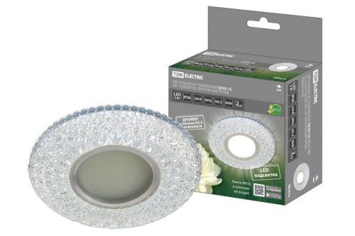 Светильник встраиваемый СВ 03-15 MR16 50Вт G5.3 LED подсветка 3 Вт зеркальный/хром TDM | код SQ0359-0145 | TDM Светильник встраиваемый СВ 03-15 MR16 50Вт G5.3 LED подсветка 3 Вт зеркальный/хром TDM | код SQ0359-0145 | TDM