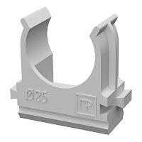 Крепеж-клипса для труб АБС-пластик в п/э d25 мм (100шт/1000шт уп/кор) Промрукав | код PR.02625 | ПРОМРУКАВ