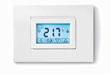 Комнатный термостат, сенсорный экран, питание 3В DС, 1СО 5А, монтаж на стену, цвет белый | код 1T5190030000 | FINDER