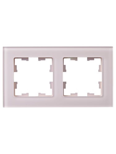 BRITE Рамка 2-мест. РУ-2-2-Бр стекло розовый матовый IEK | код BR-M22-G-31-K14 | IEK фото 2