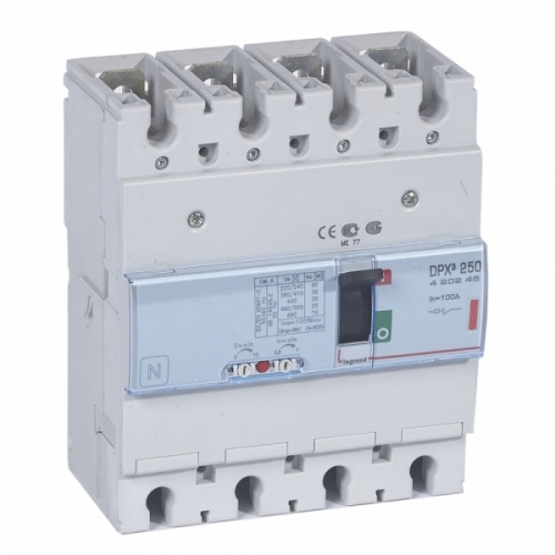 Автоматический выключатель DPX3 250 - термомагнитный расцепитель - 36 кА - 400 В~ - 4П - 100 А | код. 420245 | Legrand 