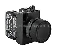 CP102DН Кнопка нажимная круглая черная (1НО+1НЗ) | код CP102DH | EMAS