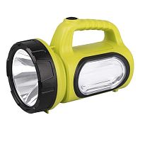 Фонарь-прожектор AccuF7-L3W/L10-gn 3Вт 160лм + боков. панель 10х0.25Вт 50лм IP20 аккумулятор 900мА.ч дальность луча прожектора 300м зел. | код 5014855 | ФАZА