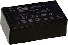 Источник питания AC-DC, 45Вт, вход 85...264В AC 47...440 Гц, выход 15В/3А, изоляция 3000В AC, в корпусе на плату 87x52x29.5мм, -30...+70C | код IRM-45-15 | MeanWell