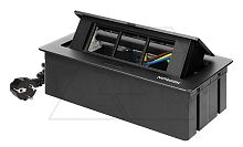 Noen - Блок розеточный встраиваемый, неукомплектованный, 6М,кабель 1,5м, черный | код OR-GM-9010-B | ORNO