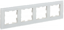 BRITE Рамка 4-мест. РУ-4-2-Бр стекло бел. матовый IEK | код BR-M42-G-31-K01 | IEK