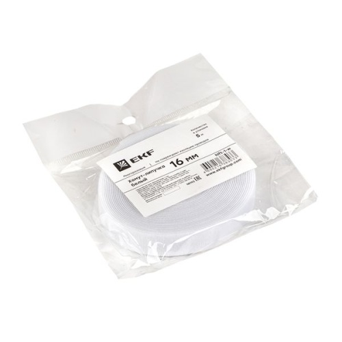 Хомут-липучка 16 мм (5м ролл) белый PROxima | код hlft-1-w | EKF фото 3