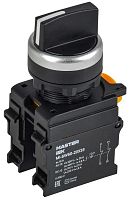 Переключатель на 3 положения возвратный 2NC чёрный MASTER IEK | код MI-SW60-20X33-5-24-3-K02 | IEK