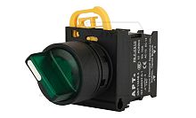 Переключатель PB3E, зеленый, 0-I, фиксация, 1NO, 6A 230VAC/24VDC, с подсветкой без LED, 22mm, IP65 | код PB3E-X21S10S/G00m | АРТ