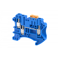 Клемма проходная винтовая 4 мм2, на 3 подключения, синяя TQKFT4-1X2-BLUE | код 1203050001 | Elmex