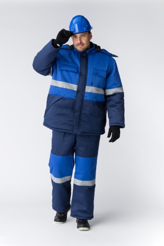 Костюм зимний Профи-Норд (ткань Смесовая,250) полукомбинезон, темно-синий васильковый, 56-58 158-164 | код 87468915 | Факел