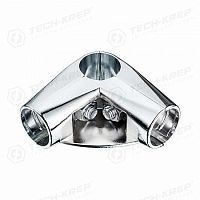 Соединитель 3-х труб угл. с площадкой для полки, хром (1 шт) - пакет Tech-Krep | код 127445 | Tech-KREP
