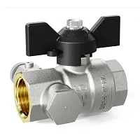 Кран шаровой латунный с дренажем и воздухоотводчиком Ду15 Ру 40 красная бабочка | код LD Pride 44.15.В-В.С.Б красный | LD Pride