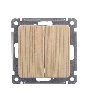 MASTER Выключатель двухклавишный скрытой установки, в рамку, сосна | код ВС10-451-02 | HEGEL