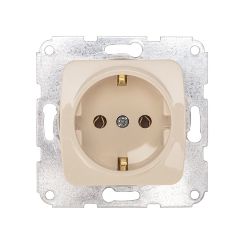 DEA Розетка 1-ая с/з з/ш с/у 16А мех. Беж KRANZ | код KR-78-0242 | KRANZ