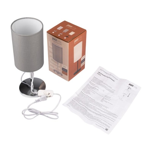 Светильник настольный JH3-01-gy E14 IP20 110х110х310мм метал.; ткань; PVC-пластик сер. JazzWay 5062368 фото 6 Светильник настольный JH3-01-gy E14 IP20 110х110х310мм метал.; ткань; PVC-пластик сер. JazzWay 5062368 фото 6