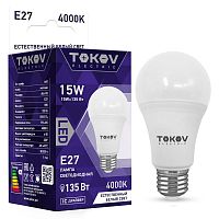 Лампа светодиодная 15Вт А60 4000К Е27 176-264В | код. TKE-A60-E27-15-4K | TOKOV ELECTRIC