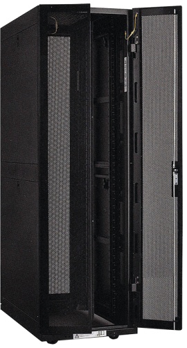 ITK Шкаф серверный 19" LINEA S 33U 800х1000мм передняя двухстворчатая перфорированная дверь, задняя перфорированная черный (комплект 3 коробки - часть 1 из 3) | код LS05-33U81-2PP-1 | IEK