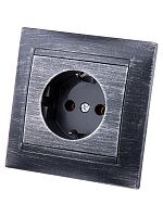 Розетка 2П+З 16А 250В старинное серебро Лама TDM | код SQ1815-0664 | TDM