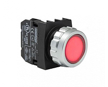 Кнопка круглая без фиксации, красная (2НО), H101DK | код H101DK | EMAS