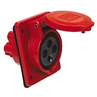 Розетка стационарная AM-425 скрытая 32A 380V~415V 3P+N+E IP44 (ANDELI) | код ADL13-042 | ANDELI