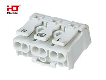Клемма пружинная соединительная КСПн3-L+N+PE. 16A. с монтажной ножкой HLT | код 081-32-024 | HLT