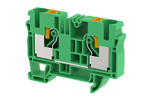 Клемма проходная PUSH-IN 10 мм2, на 2 подключения, зеленая PQ10-GREEN | код 3105010003 | Elmex