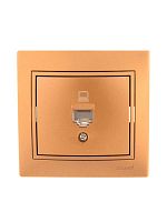 Розетка компьютерная 1-м СП Мира RJ45 метал. зол. LEZARD 701-1313-139