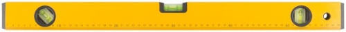 Уровень ''Магнит'', 2 глазка + 1 поворотный, желтый усиленный корпус, магниты, шкала, Профи 600 мм | код 18246 | FIT фото 4
