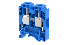 Клемма проходная винтовая 25 мм2, на 2 подключения, синяя KUT25(B) | код 1107010001 | Elmex
