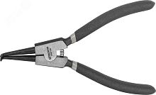 Щипцы загнутые 90° для стопорных колец с ПВХ рукоятками, разжим, 180 мм, 10-40 мм | код ERBP180 | Thorvik