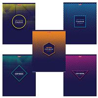 Тетрадь А5, 48 л., HATBER, скоба, клетка, фактурное тиснение, 2COLORS (5 видов в спайке), 48Т5тВ1, T242612 | код 402898 | HATBER