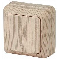 Переключатель Intro Quadro 2-103-11 одноклавишный 10А-250В, IP20, ОУ, сосна | код Б0053755 | ЭРА